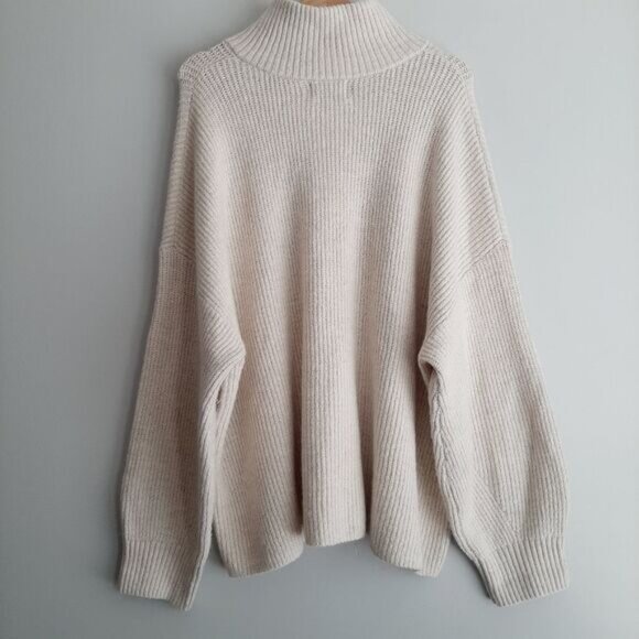 OLD NAVY Shaker-Stitch Half Zip Go-Recycled Pullover Sweater Ivory Sz XXL - Picture 9 of 16